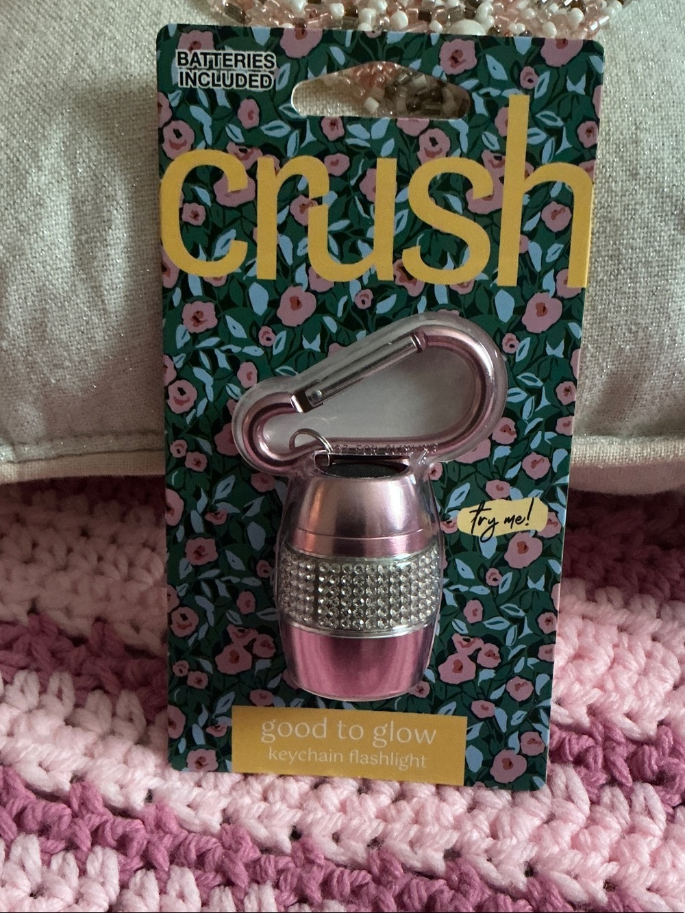 Crush 'Good to Glow' Pink Keychain Flashlight